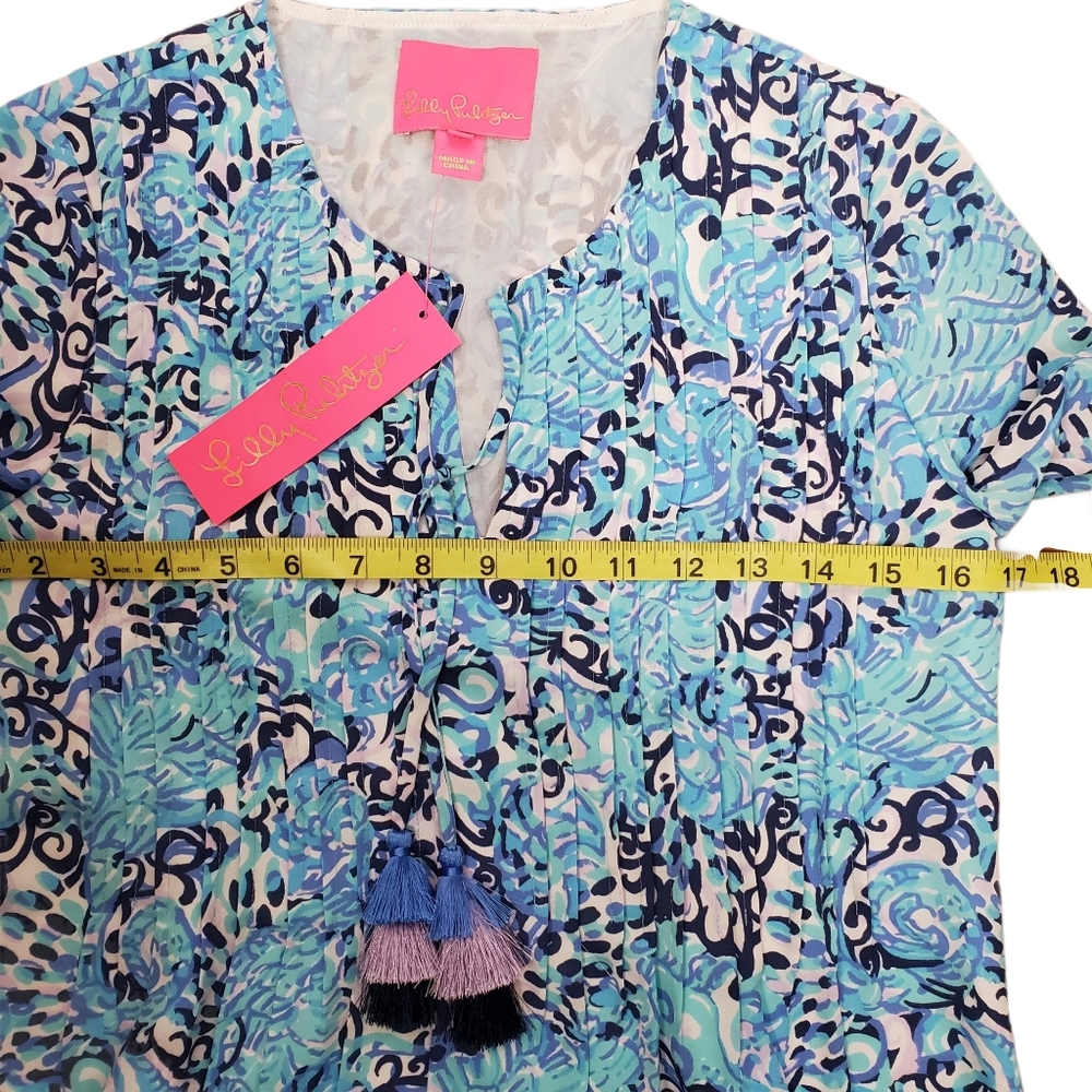 Lilly Pulitzer Marilina Tunic Dress Aqua Spritz… - Picture 11 of 13